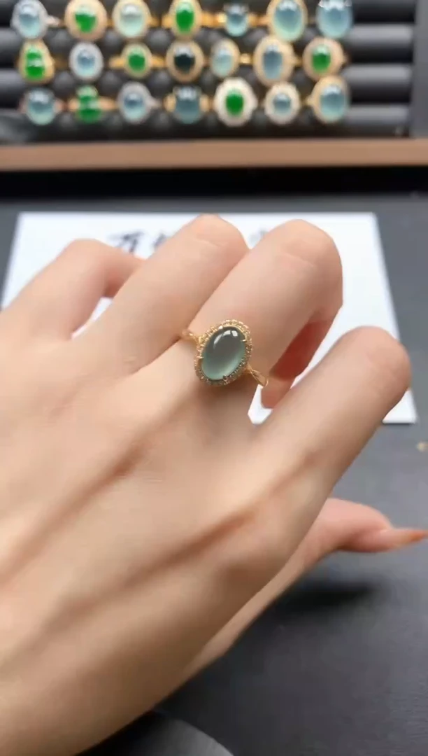 银S925镶嵌戒指翡翠51511