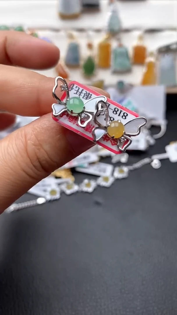 银S925镶嵌戒指翡翠1