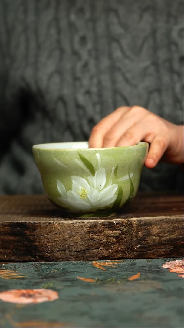 【闪购商品】杯杯釉下彩手工手绘同款陶器