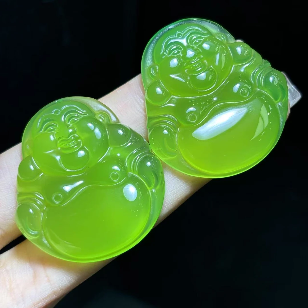 S8257-通天玉宗绿玛瑙佛吊坠-配绳子-送礼佳品-多样性发一件