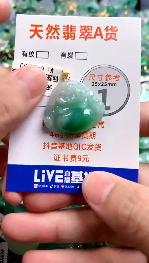 颈饰18K金镶嵌翡翠0952695231