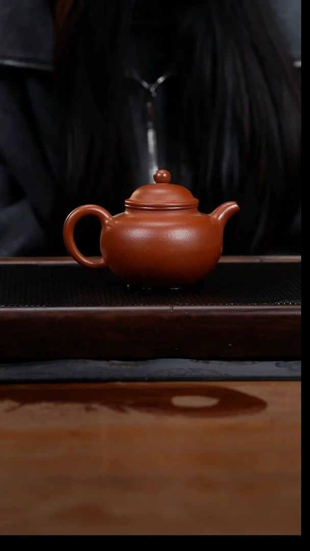 茶壶紫砂250cc黄龙山原矿朱泥古莲子15