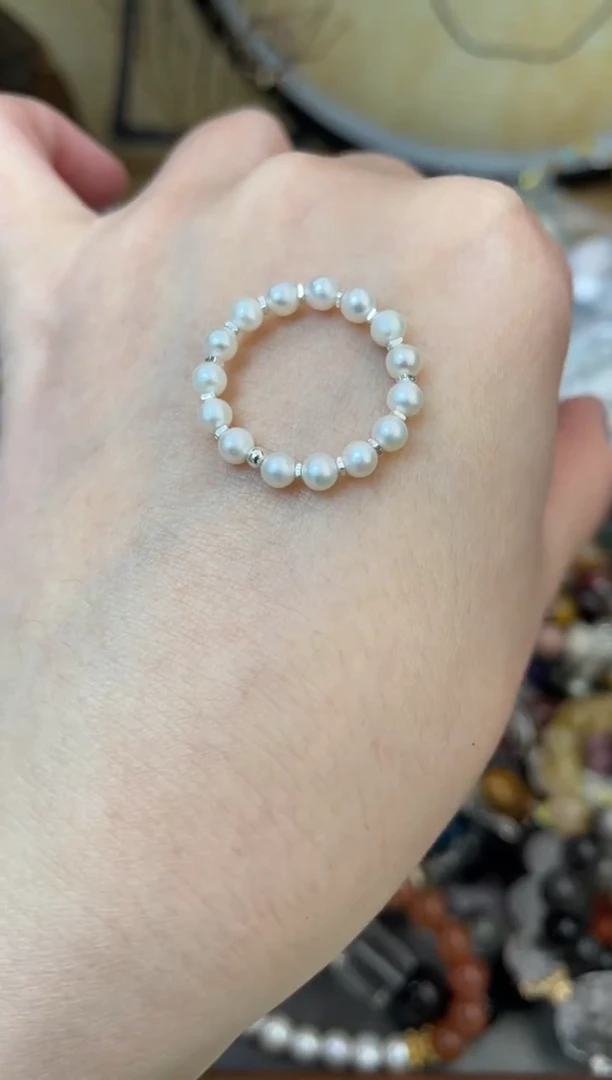 【闪购商品】淡水珍珠戒指银S925镶嵌304