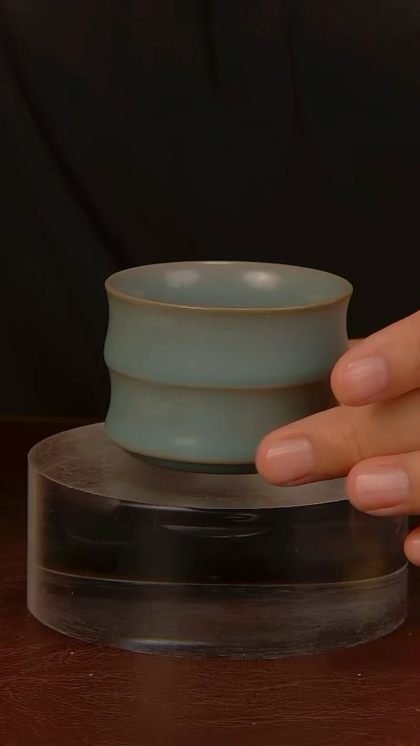 陶瓷清汝无款竹节D658