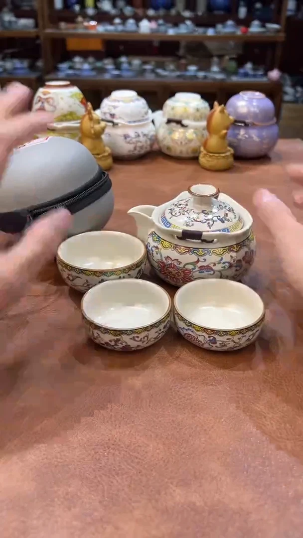 真的很便宜会开片的旅行茶具