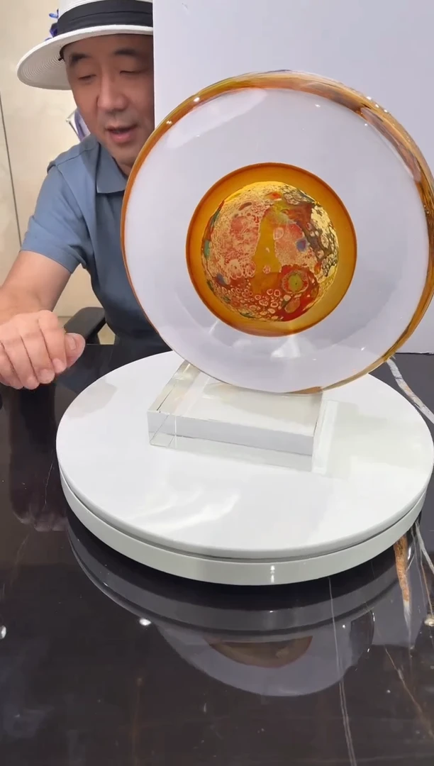 摆件金色行星艺术摆件+透明底座