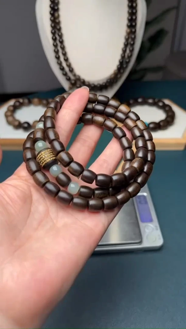 沉香沉香碎屑8mm三圈越南芽庄白奇楠沉水