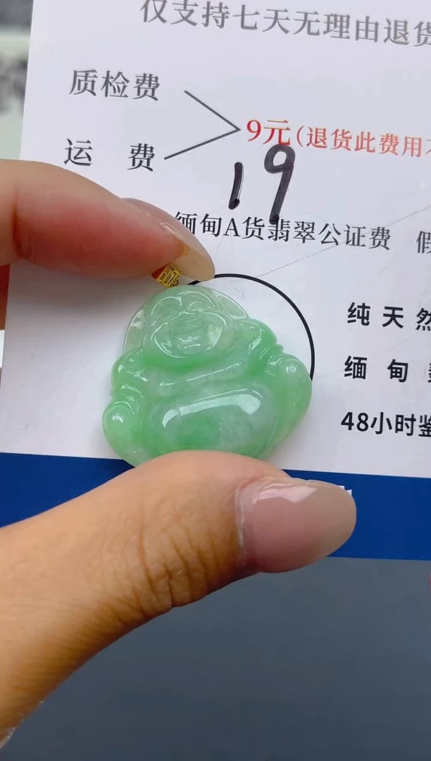 颈饰18K金镶嵌翡翠天然A货翡翠