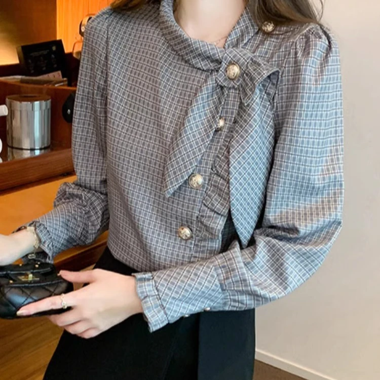 小香风时尚小众设计感衬衫2025春季新款女装法式修身职业百搭上衣