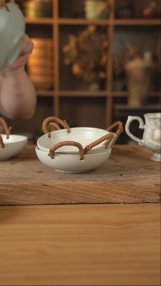 微瑕福利6英寸麻绳螺纹小提篮1个颜色随机