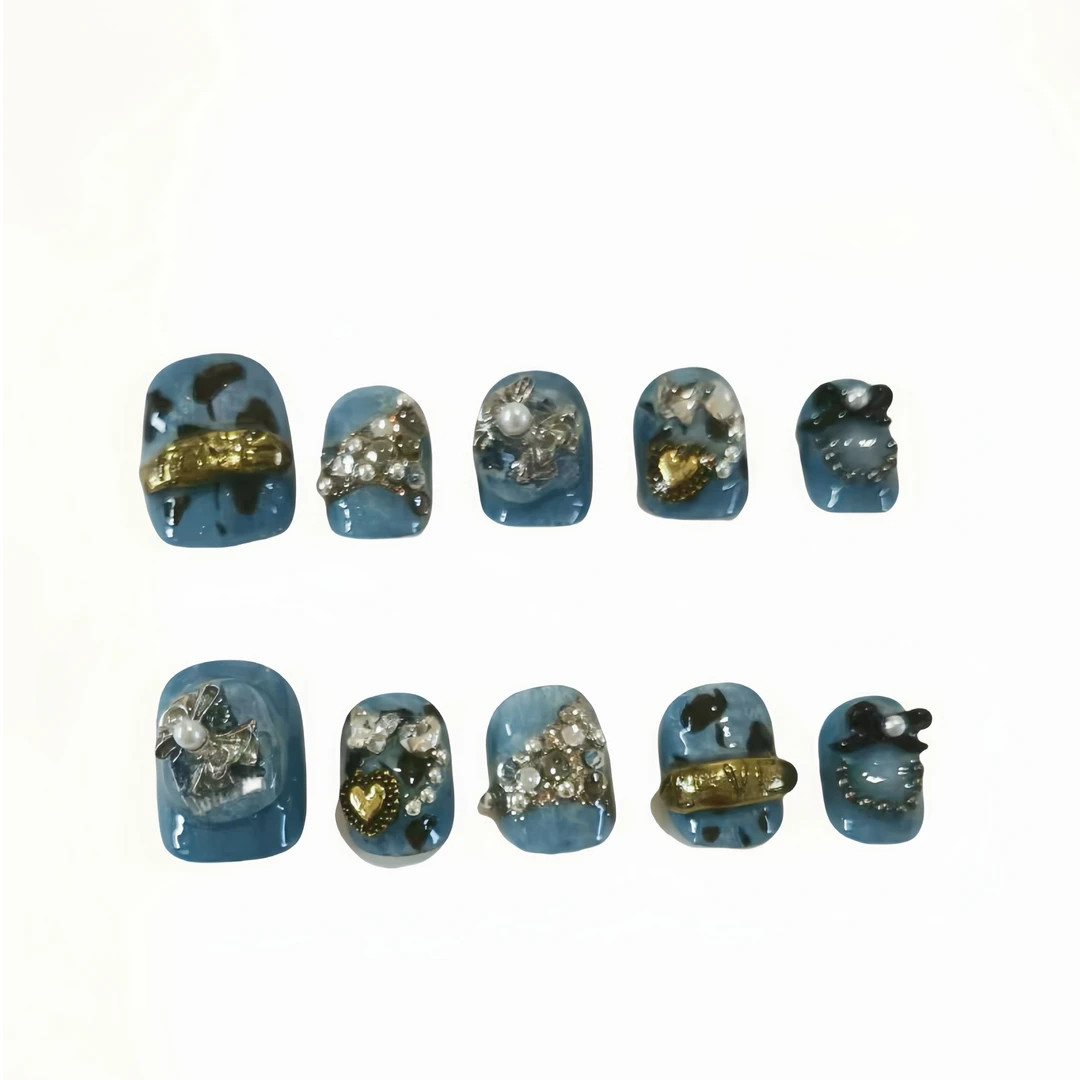 MOONSHERO/梦栖泺冷冽幽蓝MY240530手工穿戴甲