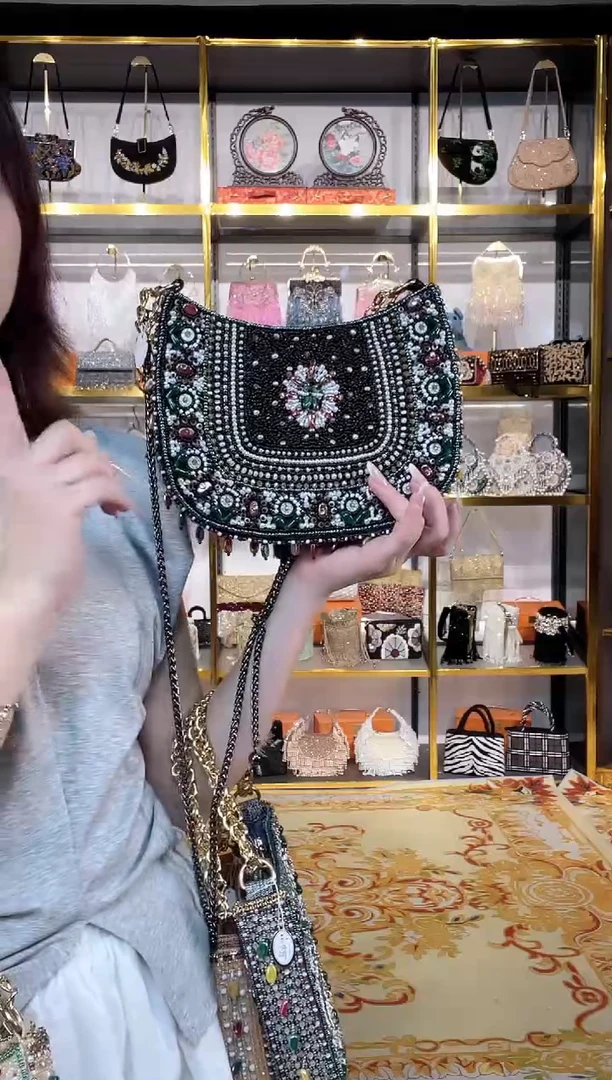 织物珠韵恒泽重工串珠手提包直播间女神专拍