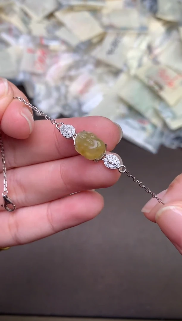 翡翠挂件银S925镶嵌—