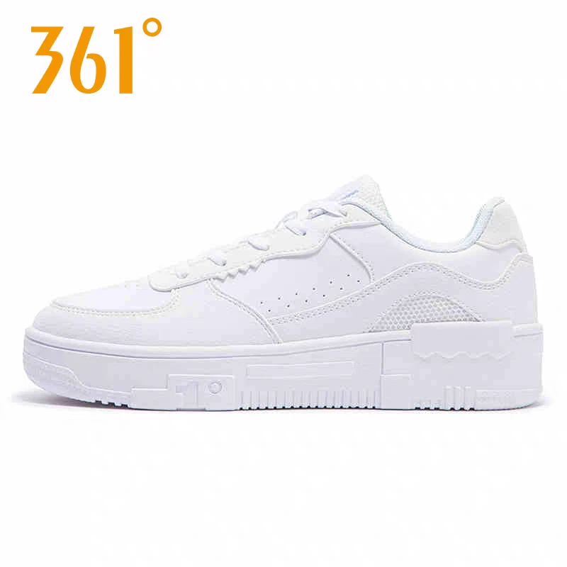 361°【618特价】女鞋空军板鞋运动鞋四季皮面防水断码小白鞋板鞋