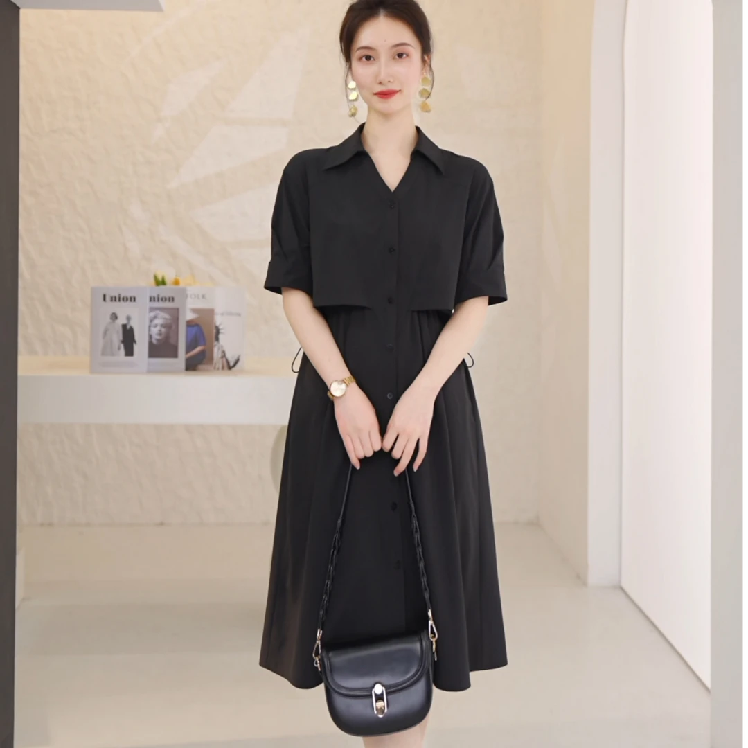 【氧气感】爱居兔夏新款时尚遮肉通勤显瘦连衣裙EQLBJ2Q742A