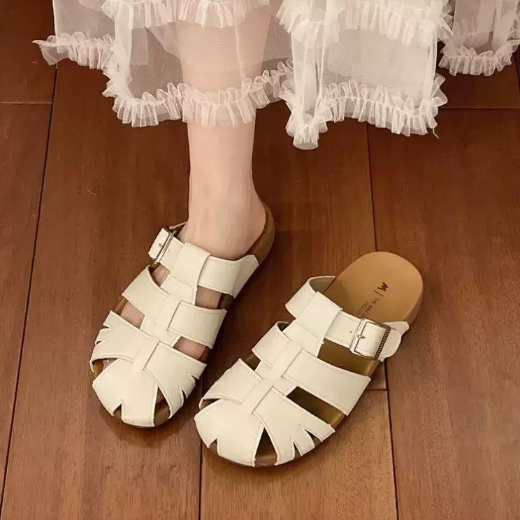 时尚勃肯夏季新款透气女夏外穿包头拖鞋198-3