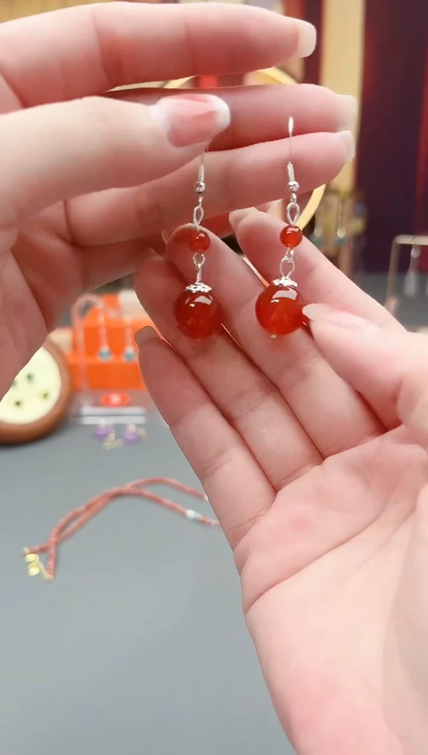 未镶嵌耳钉玛瑙/玉髓409