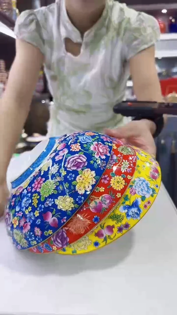 瓷片8.5英寸元宝盘3个景德镇混色