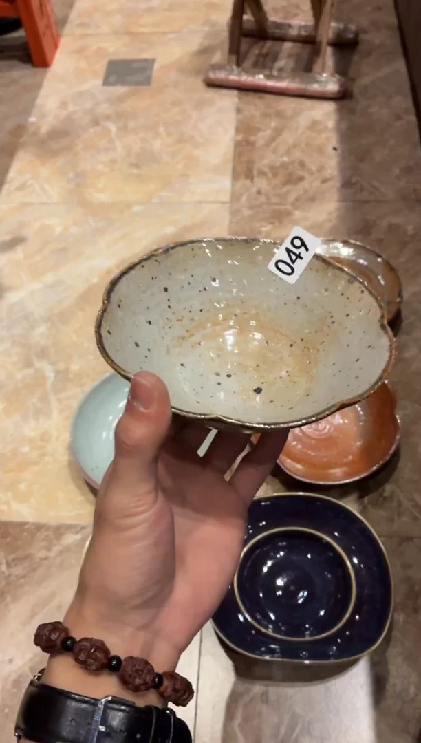 瓷片爱***妈49雪至野花瓣饭碗1个