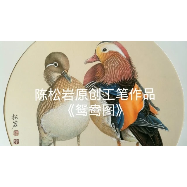 《鸳鸯图》共19讲  陈松岩原创工笔视频课