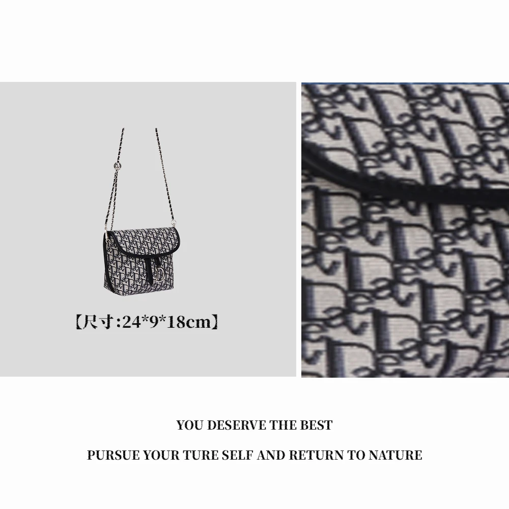 【特特甄选】GQ-2996-字母黑小众轻奢百搭包绣线经典女包时尚