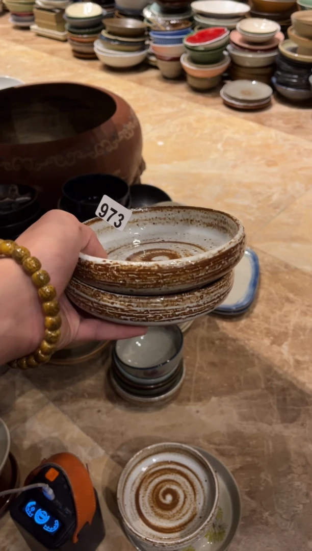 【闪购商品】瓷片973白麻点手工味碟2个