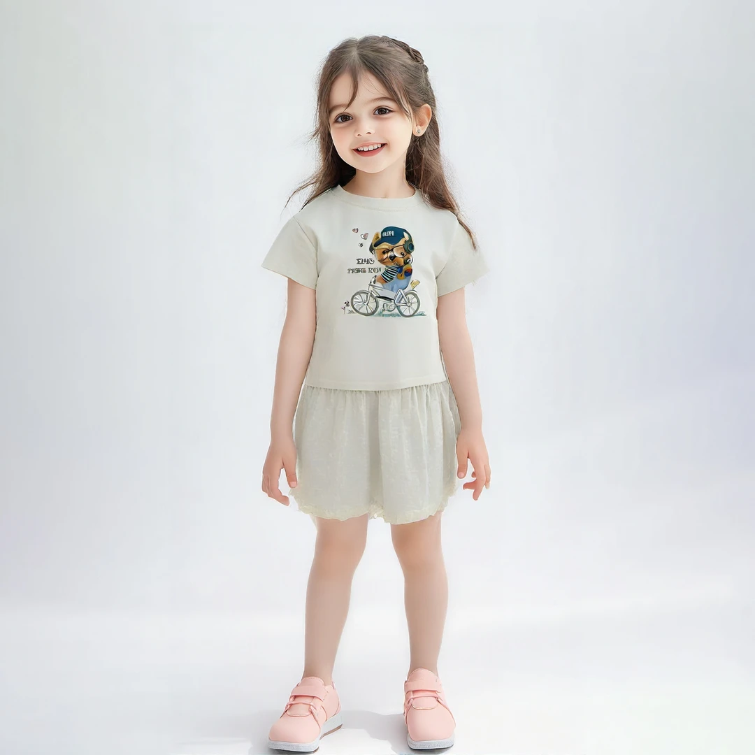 2025儿童纯棉圆领短袖 T 恤透气吸汗男女童春夏百搭潮酷印花上衣