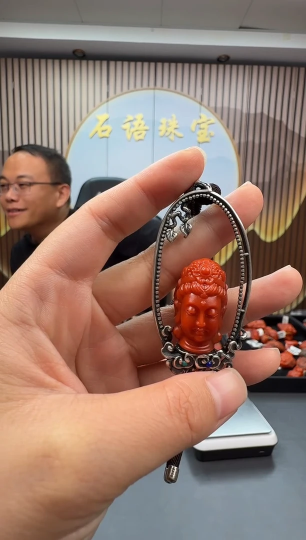 银S925镶嵌雕刻南红玛瑙062ZB1019产品一个