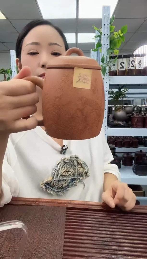宜兴原矿紫砂全手工盖杯