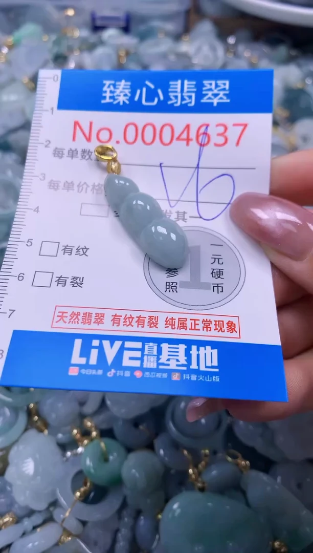 翡翠未镶嵌颈饰含绳0004637