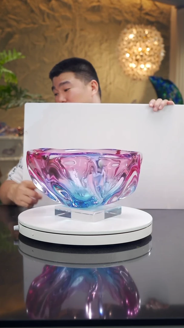 摆件凤**发福利设计款金红蓝果碗