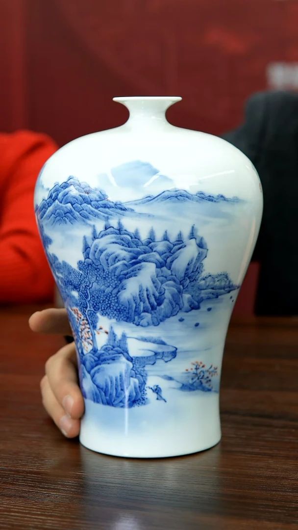 【闪购商品】033函夏非遗吴小琴青花山水梅瓶