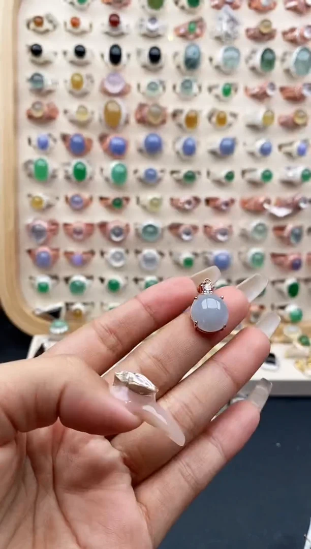 【闪购商品】翡翠颈饰银S925镶嵌天然A货翡翠222  8+3