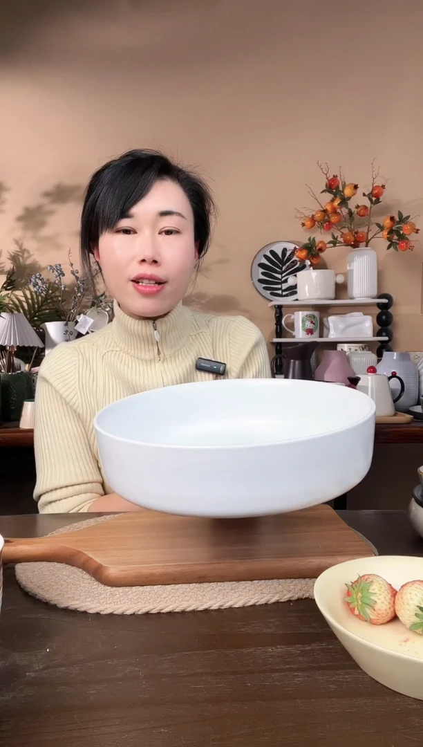 【闪购商品】瓷片10.5英寸哑白大汤碗微瑕