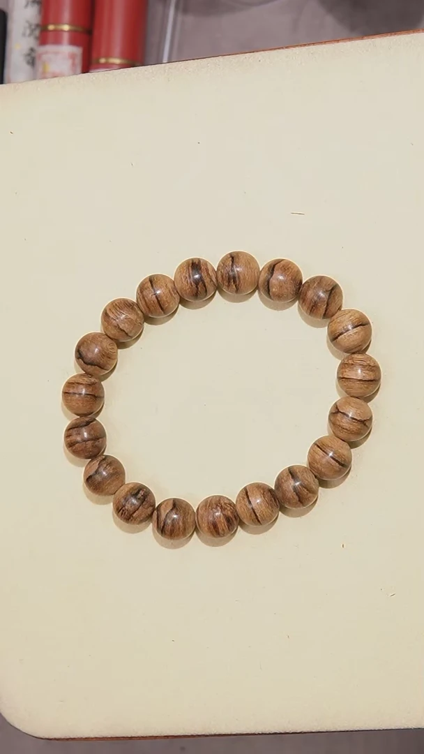 【闪购商品】沉香手串1.1马尼涝单圈19颗10.3克