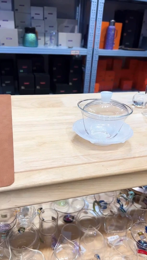 禾器荷叶盖碗白玉色