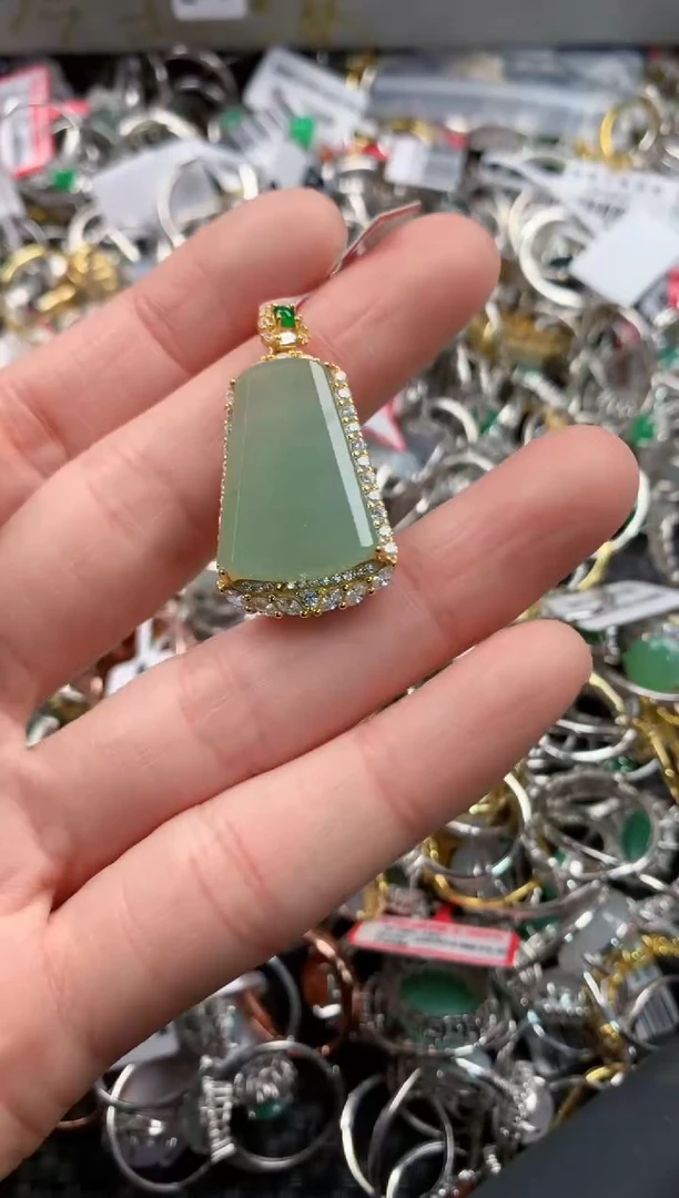 银S925镶嵌戒指翡翠333   5