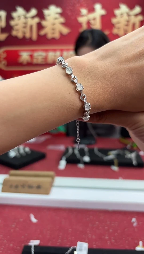 【闪购商品】翡翠手链银S925镶嵌531138