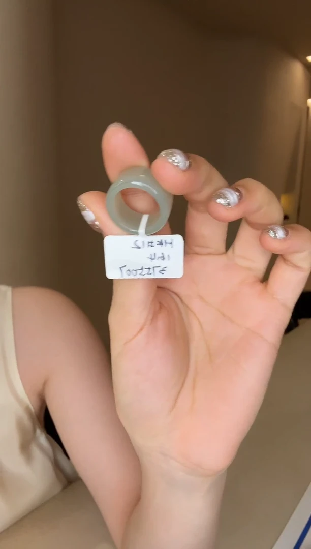 和田玉戒指未镶嵌12码且末蓝直切多样性发其一