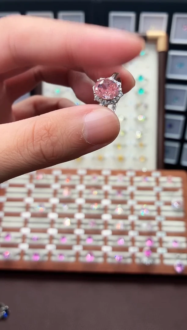 戒指彩色蓝宝石银S925镶嵌1111