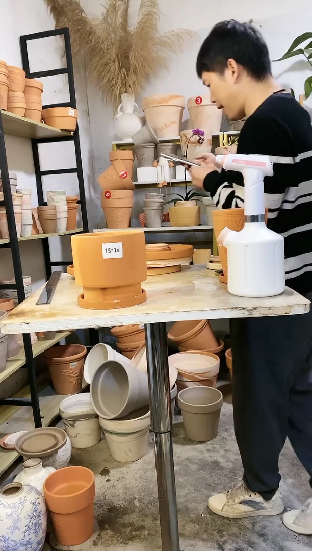 【闪购商品】陶15*14红陶直筒酒杯 1盆1托