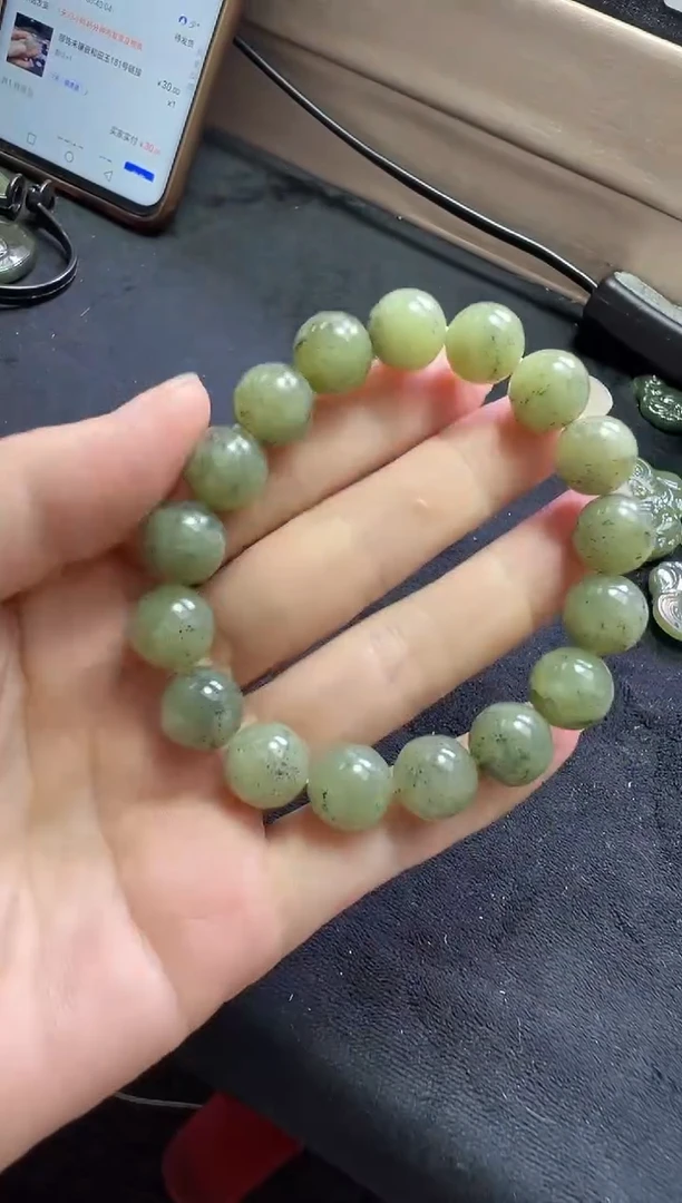 未镶嵌手串和田玉196号链接卡12mm