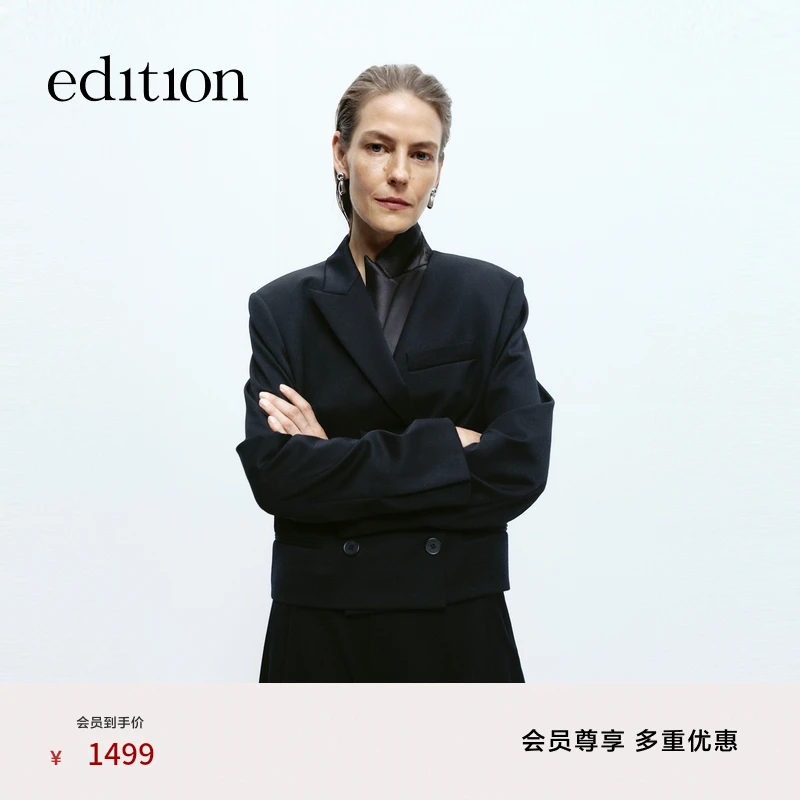 【商场同款】edition冬季款复古短款女绅士西装#EBD4BLA017