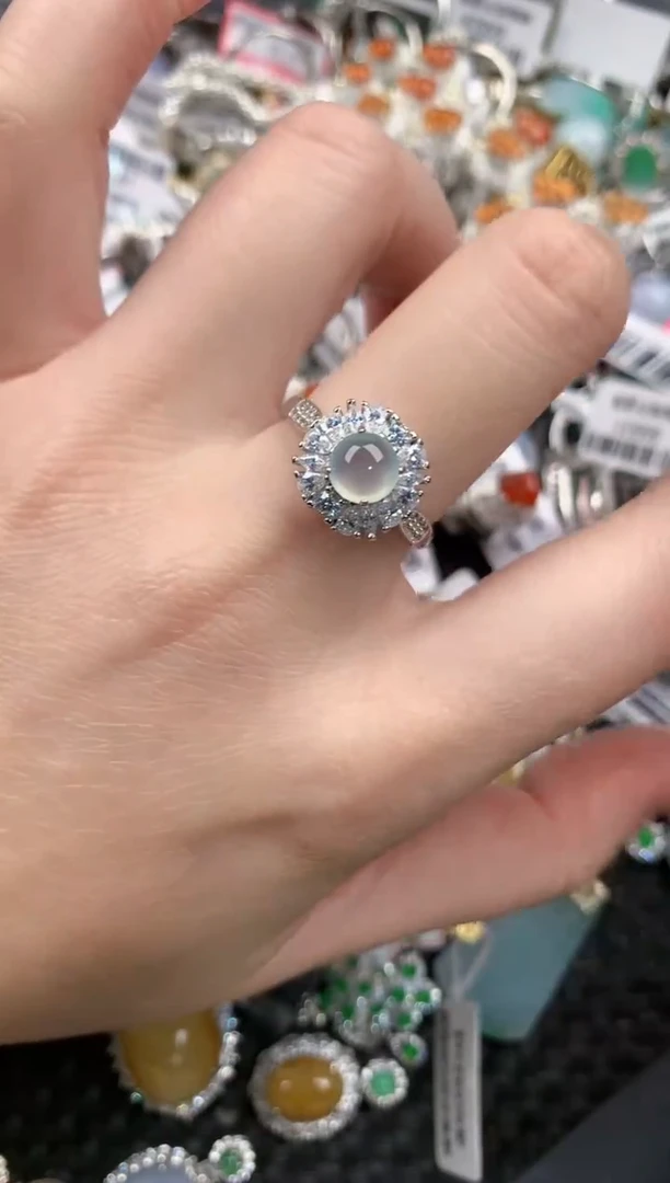 银S925镶嵌戒指翡翠11-11---3