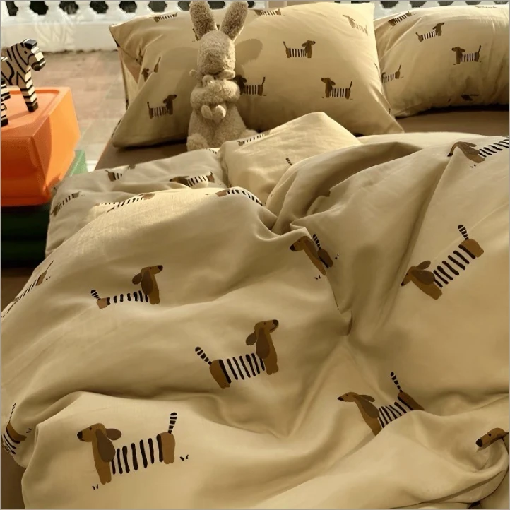 T【被套】人字纹100%纯棉被套柔软舒适（甜）