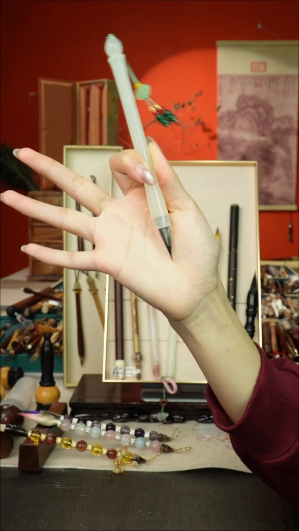 115号闪孤品高货毛笔链接 清水试笔 蘸墨不退