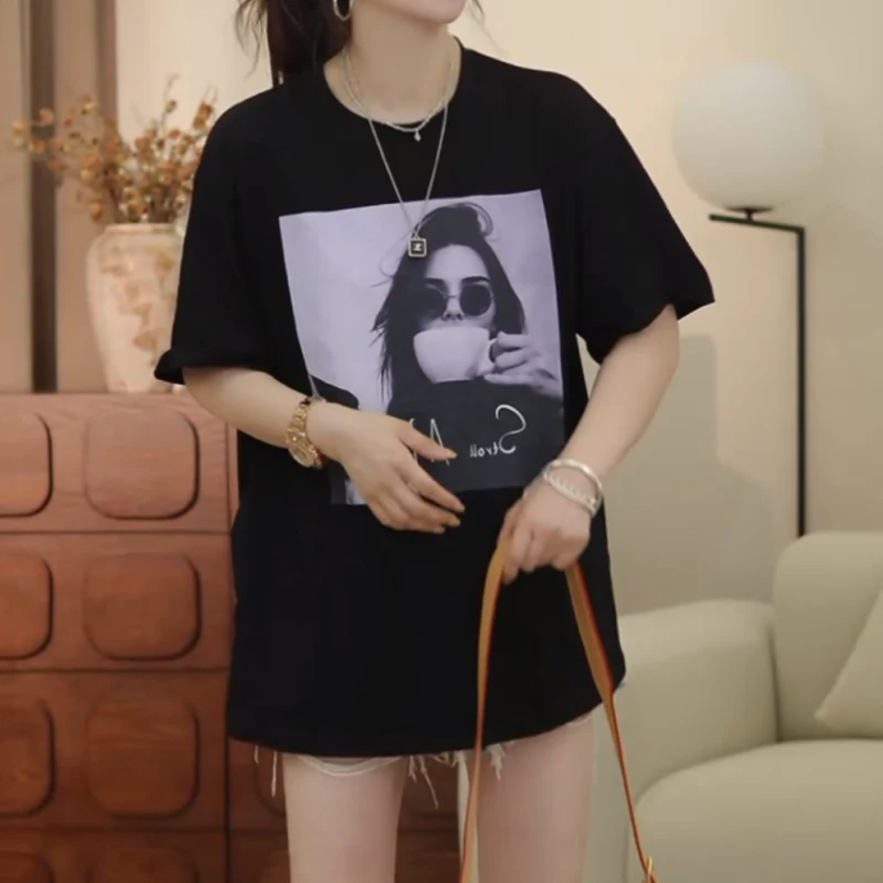 2025夏季新款百搭显瘦时尚气质短袖上衣LK2504501