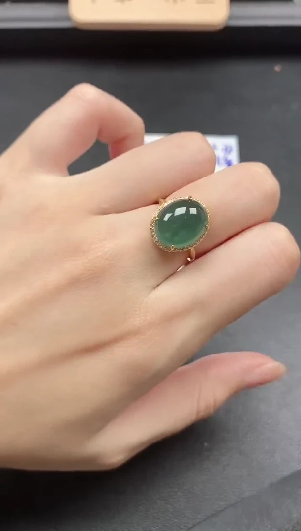 翡翠戒指银S925镶嵌51511