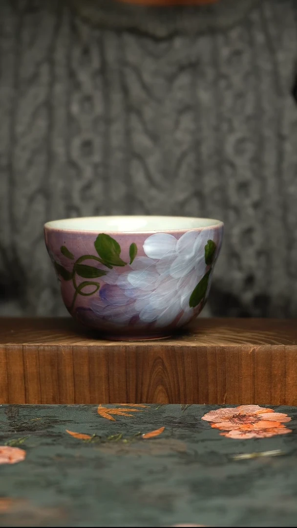 杯釉下彩手工手绘同款陶器