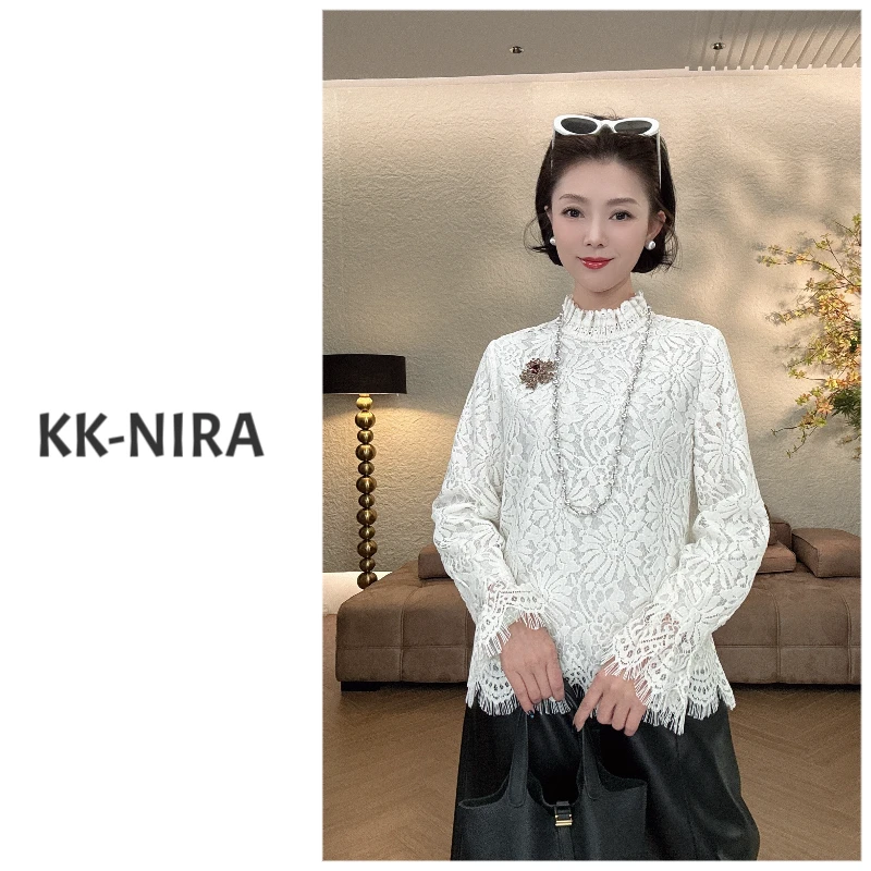 KK-NIRA 国风新中式镂空盘花休闲上衣